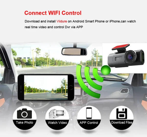 4K Dash Cam – 170° Wide Angle Night Vision