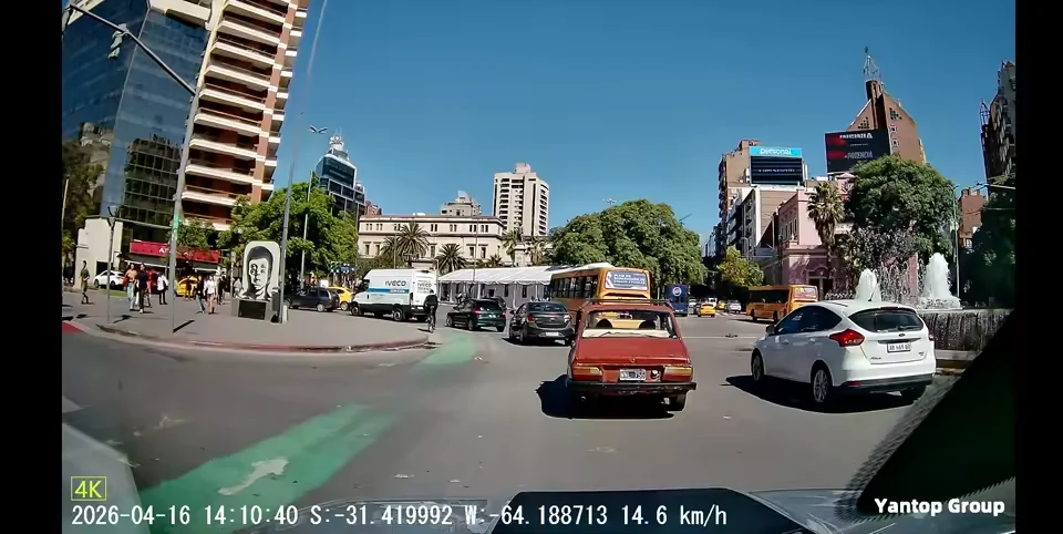 Dash cam footage with GPS coordinates, speed and timestamp overlaid
